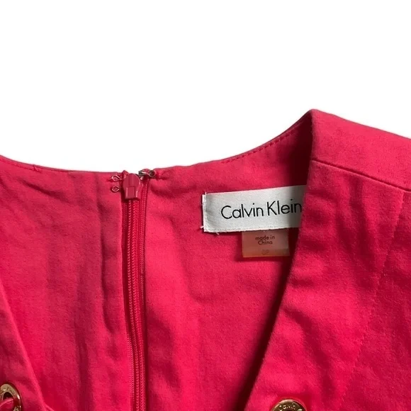 Calvin Klein CK Pink Midi Sleeveless Dress Size 0 P - Picture 8 of 10